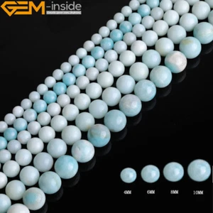 Natural Stone Pure Amazonite Round Loose Beads For Jewellery Making 6mm 8mm 12mm - Picture 1 of 71