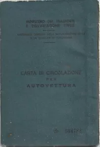 Libretto Carta di Circolazione per Autovettura 1965 - Torino FIAT 1500 Berlina - Imagen 1 de 4
