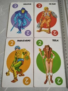 vintage MOTU masters of the univers MATTEL 1984 - set 4 large trading cards / B - Imagen 1 de 2