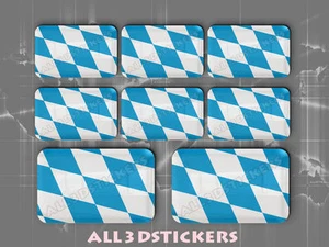 8 x Adesivi Resinati 3D Rettangolare Bandiera Baviera - Tutte le Bandiere - Imagen 1 de 1
