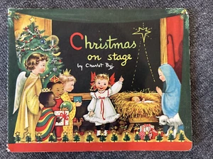 Vintage 1950 "Weihnachten auf der Bühne" Kinder Pop Up Buch von Charlot Byi - Bild 1 von 12