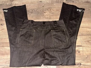 Vtg 70s Mens 34x32 Distressed Knit Bell Bottoms Chino Pants Brown USA - Picture 1 of 15