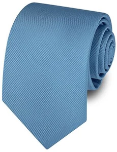 Dusty Blue Tie for Men Wedding Business Premium Solid Silk Fashion 63'' Extra - Picture 1 of 5
