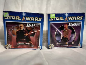 2 x Star Wars Prequel Trilogy Metallix 150 Piece Puzzles | MB | 2002 | Complete - Picture 1 of 9