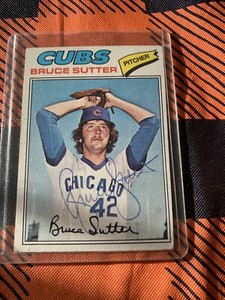 1977 Topps BRUCE SUTTER RC #144 AUTO Chicago Cubs HOF AUTOGRAPH ROOKIE