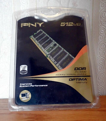 PNY PC3200 512 MB DIMM 400 MHz DDR Memory (MD0512SD1-400) - Image 1 of 2
