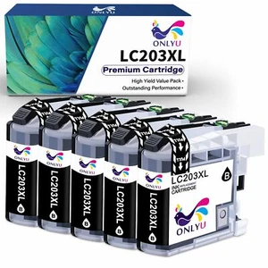 Cartucho de tinta negro 5 LC203XL para Brother MFC-J460dw MFC-J480dw J485dw J885dw - Imagen 1 de 5