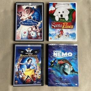 Disney 4 Movie Lot (DVD 4-Film Set) Snow White Beauty Beast Santa Paws Find Nemo - Picture 1 of 24
