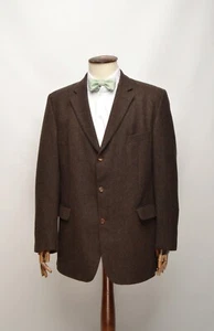 Men's BURBERRY Brown Herringbone Wool Blend 3Btn Blazer EU 56R / UK,US 46R - Picture 1 of 11