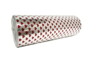 Jewelry 7.5" x 150 ft Red Hearts Love Silver Foil Gift Wrapping Paper Valentines - Picture 1 of 1