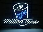 Miller Time Miller Lite 20"x16" Neon Sign Bar Lamp Light Party Gift Man Cave