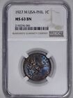 1927 M US Philippines 1c Centavo NGC MS 63 BN Toned