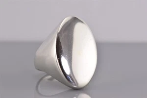 Anillo de banda de plata esterlina 28 mm ovalado pulido pulido Italia 11 g 925 talla: 8 - Imagen 1 de 8