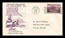 US COVER OREGON TERRITORY CENTENNIAL FDC SCOTT 783 GRIMSLAND CACHET UNSEALED