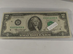 US $2 1976 Bicentenial INK ERROR note Fed D (300 A) - Picture 1 of 2