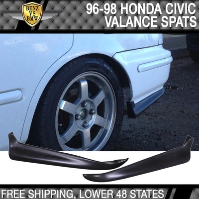 Fits Honda Civic 1996-1998 2 4 Dr PU 2PC Valance Spats Rear Bumper Lip Spoiler — 第 1/2 张图片