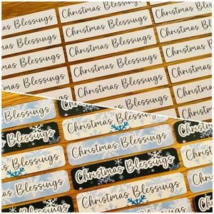 15x Christmas Blessings Card Toppers Banners Sentiments Card Making Scrapbooking - Picture 1 of 9