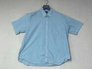 Tailorbyrd Button Down Shirt Men's 2XL Plaid Blue Green Short Sleeve - Picture 1 of 8