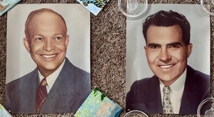 1952 Ike Eisenhower & Dick Nixon Picture Campaign Poster Pair 10” x 13” each - Picture 1 of 1