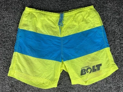 Винтажные шорты Lightning Bolt 80-е для серфинга плавки с подкладкой мужские размер большой - Изображение 1 из 4