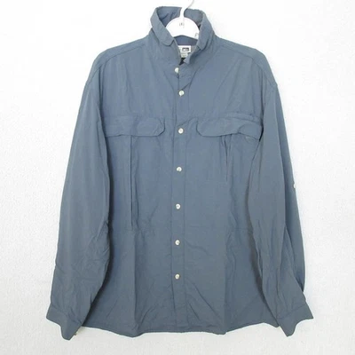 Camisa REI Manga Larga Abotonada Hombres Talla L Azul Nylon Poliéster Senderismo Aire Libre Foto 1 de 4