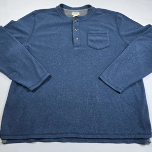 L.L. Suéter polar Bean manga larga para hombre XL cuello redondo azul cuarto botones - Imagen 1 de 7