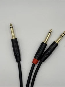 1/4 inch TRS Stereo to Dual 1/4 inch TS Mono Insert Cable Y-Splitter Stereo B... - Picture 1 of 2