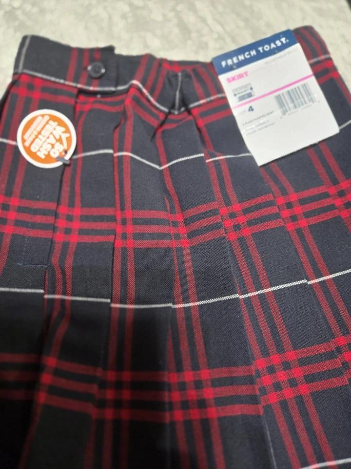 Falda Tostada Francesa Talla Cuadros Azul Marino Rojo Talla 4 Foto 1 de 4