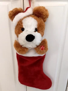 Medias musicales de Navidad para perro de peluche Dan Dee vintage canta 3 canciones orejas mover 22" - Imagen 1 de 3