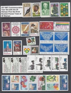 US 1987 Commemorative Year Set with 40 Stamps MNH - Picture 1 of 1