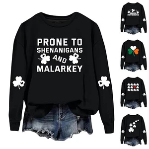 Women's Fashion Casual Long Sleeve Printed Round Neck Top Sweatshirt - Picture 1 of 24
