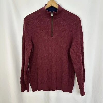 Jos. A. Bank Reserve Traditional Fit Sweater Mens Large Cashmere Quarter Zip - Image 1 of 4