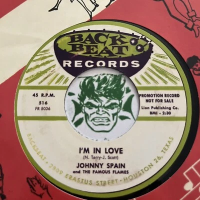 Johnny Spain And The Famous Flames – I'm In Love 7” 45 R&B Rockabilly - Image 1 of 2