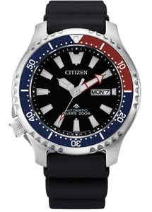 Citizen Fugu Automatik Taucher 200m Tauchtank Saphir rot blau NY0110-13E - Bild 1 von 6