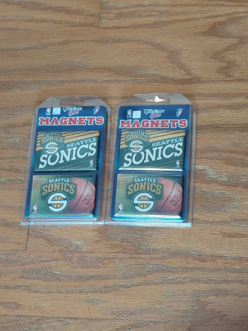 NBA Seattle Sonics Basketball 2" x 3" Magnet Set Of 2 Brand New WinCraft Cover