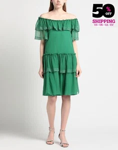 RRP €1500 ALBERTA FERRETTI Silk Chiffon Dress IT42 US6 UK10 M Ruffle Lace Trim - Picture 1 of 6