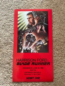 Blade Runner (1982) / NYC Movie Premiere Invitation Ticket /Harrison Ford - Picture 1 of 4
