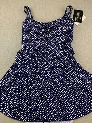 Vestido de baño Maxine of Hollywood Princesa Costura 1 pieza Traje de baño Mujer 18 puntos azules Foto 1 de 4