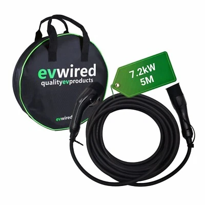 Type 2 to Type 2 5m EV Charging Cable 32A 7kW Single Phase - Carry Case Included - Image 1 of 4