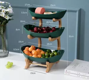 European-style Modern Fruit Plate Snack Plate Multi-layer-Green - Picture 1 of 4