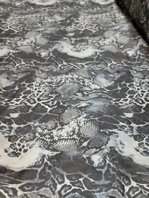 Tela por yarda negra y gris estampado animal spandex moda serpiente elástica  Foto 1 de 4
