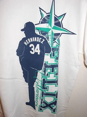 REDUCED - New FELIX HERNANDEZ  #34 Seattle MARINERS T-shirt L (Youth)White - NEW - Image 1 of 4