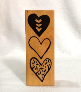 PSX Three Hearts Stacked Triple Hearts Valentine Love Mounted Rubber Stamp G1897 - Picture 1 of 4