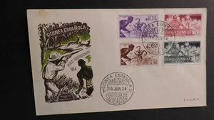 1954 Spain FDC First Day Cover Spanish Guinea Espanola Santa Isabel Pro Natives - Picture 1 of 2