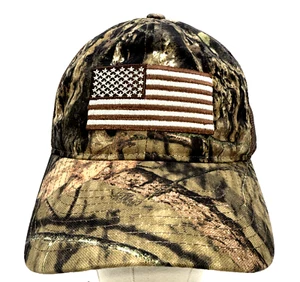 New Hat Mossy Oak American Flag Men’s Adjustable Baseball Cap Support The Troops - Picture 1 of 14