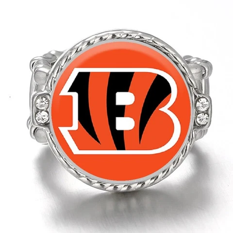 Cincinnati Bengals Silver Women's Crystal Accent Football Ring w Gift Pkg D12 Cover