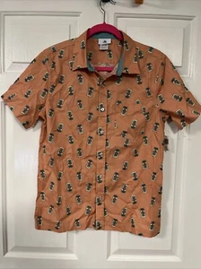 Disney Parks 2020 Main Street USA Trash Can Button Down Shirt Men's Small NWT - Picture 1 of 9