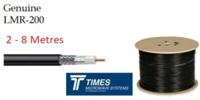 LMR-200 Times Microwave coaxial 50 Ohm Low Loss coax Cable Radio LMR 2-8m - Image 1 of 4
