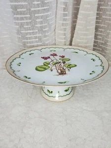 Plato de pastel vintage Georges Briard 10 3/8" pedestal jardín victoriano Japón - Imagen 1 de 12