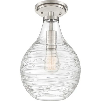 Quoizel QSF4019BN OPEN BOX Genie Semi-Flush Mount Brushed Nickel - Image 1 of 4